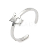 304 Stainless Steel Adjustable Cuff Rings RJEW-Z105-01P-03-4
