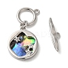 Brass Toggle Clasps with Paua Shell KK-N254-72P-2