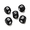 20Pcs Black Cube Letter Silicone Beads 12x12x12mm Square Dice Alphabet Beads with 2mm Hole Spacer Loose Letter Beads for Bracelet Necklace Jewelry Making JX433S-1