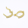 Brass Micro Pave AAA Cubic Zirconia Ear Harp Hoop Earring Findings KK-F699-01G-NR-2