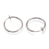 304 Stainless Steel Retractable Clip-on Hoop Earrings STAS-O135-01B-2