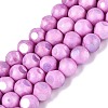 Ombre Effect Dyed Electroplate Opaque Glass Beads Strands EGLA-Q130-01A-14-1