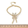 Bowknot Brass Micro Pave Cubic Zirconia Link Chain Bracelets for Women BJEW-A279-01G-5