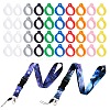 2Pcs 2 Colors Anti-Lost Neck Silicone Ring Neck Lanyards AJEW-GF0006-75-1
