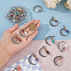 20Pcs 10 Styles Mixed Gemstone Chip Glass Bottle Pendants PALLOY-DC00006-3