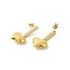 Ion Plating(IP) 304 Stainless Steel Inlay Rhinestone Stud Earrings for Women EJEW-M024-06B-G-2