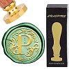 Brass Wax Seal Stamps with Wood Handle AJEW-WH0412-0249-1