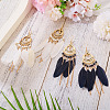 2Pairs 2 Colors Feather Chandelier Earrings EJEW-TA0001-81E-4
