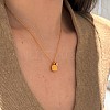 Square & Flat Round 925 Sterling Silver Micro Pave Cubic Zirconia Pendant Necklaces for Women NJEW-F338-08G-3
