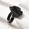 Natural Smoky Quartz Irregular Nugget Open Cuff Rings G-A278-03AB-03-3