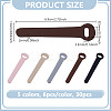 30Pcs 5 Colors Imitation Leather Zipper Pull Fixer Replacement for Tab Luggage Purse Repair Accessories FIND-NB0006-55-2