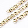 Ion Plating(IP) 304 Stainless Steel Figaro Chain Bracelets BJEW-P236-18G-2