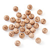 Natural Undyed Beech Beads WOOD-BT0001-04-14
