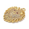 Rack Plating Brass Micro Pave Clear Cubic Zirconia Pendants KK-G515-66G-01-2