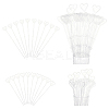120Pcs 2 Style Heart Shaped Plastic Flower Card Holder Stick AJEW-GA0003-93B-1