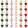 30Pcs 6 Color Glass Pendant PALLOY-GO00009-1