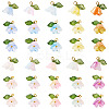 44Pcs 10 Colors Glass & Acrylic Pendant PALLOY-TA00129-2