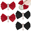 2 Pairs 2 Colors Bowknot Polyester Shoe Decorations FIND-PH0018-79-1