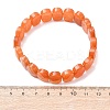 Natural Red Aventurine Faceted Beaded Stretch Bracelets for Women BJEW-K251-07N-5