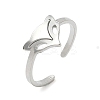 304 Stainless Steel Adjustable Cuff Rings RJEW-Z105-01P-07-4