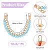 ABS Plastic Imitation Pearl and Aluminium Curb Chains Bag Extender Chains HJEW-TAC0073-4
