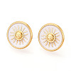 304 Stainless Steel Enamel Stud Earrings EJEW-T047-16G-1