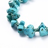 Adjustable Synthetic Turquoise(Dyed) Chip Beads Braided Bead Bracelets BJEW-JB04392-07-2