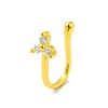 Clear Cubic Zirconia Flower Clip on Nose Rings LS-AJEW-F059-02G-1