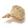 Brass Micro Pave Clear Cubic Zirconia Charms ZIRC-C020-49G-3