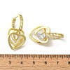Brass Clear Cubic Zirconia Hoop Earrings EJEW-M047-12G-5