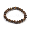 Natural Tiger Eye Bead Stretch Bracelets X-BJEW-K212-B-028-4
