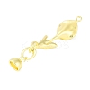 Brass Pave Clear Cubic Zirconia Fold Over Clasps KK-F875-11G-3