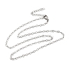 304 Stainless Steel Rhombus Link Chain Necklaces for Women Men NJEW-A054-02P-01-1