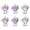 6Pcs 3 Colors Rack Plating Alloy Rhinestone Pendants FIND-TA0005-40-2