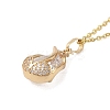 Brass Micro Pave Cubic Zirconia Pendant Necklaces NJEW-E106-11KCG-02-1