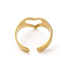 304 Stainless Steel Hollow Heart Open Cuff Rings for Women RJEW-K258-05G-01-4