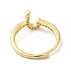 Rack Plating Brass Cubic Zirconia Arabic Letters Adjustable Rings for Women RJEW-S407-10G-02-3