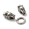 Tibetan Style 304 Stainless Steel Spring Gate Rings FIND-Z046-04AS-04-1
