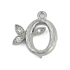 Brass Crystal Rhinestone Letter Links Connector Charms KK-S395-06P-O-1