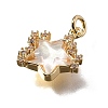 Brass Micro Pave Cubic Zirconia Charms KK-Q043-04G-01-3
