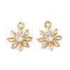 Brass Micro Pave Clear Cubic Zirconia Pendants KK-B160-21G-1