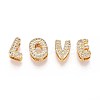 Brass Micro Pave Clear Cubic Zirconia Beads KK-T071-17G-3