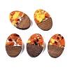 Transparent Resin and Walnut Wood Pendants RESI-T057-04M-1