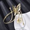 Flower & Butterfly Alloy Arm Cuff Bangles for Girl Women AJEW-A063-01F-G-2