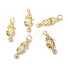 Brass Micro Pave Light Blue Cubic Zirconia Pendants X-ZIRC-P094-16G-RS-1