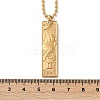 304 Stainless Steel Clear Cubic Zirconia Rectangle Constellation Pendant Necklaces for Women Men NJEW-S435-01G-C-5