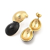 PVD Vacuum Plating Golden 304 Stainless Steel Stud Earrings for Women EJEW-Z068-11G-3