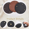 3Pcs 3 Colors Flat Round PU Leather Knitting Crochet Bags Nail Bottom Shaper Pad DIY-CL0002-14-5