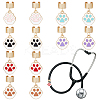 12Pcs 6 Colors Alloy Enamel Stethoscope Pendant Decorations HJEW-OC00200-1