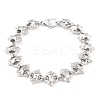 304 Stainless Steel Flower Link Chain Bracelets BJEW-D379-17P-2